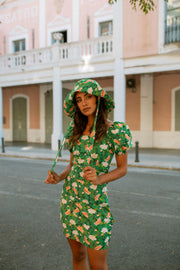 CARLA mini dress - Green floral