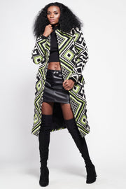 GREEN GEO Trench Jacket