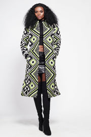 GREEN GEO Trench Jacket