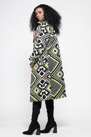 GREEN GEO Trench Jacket