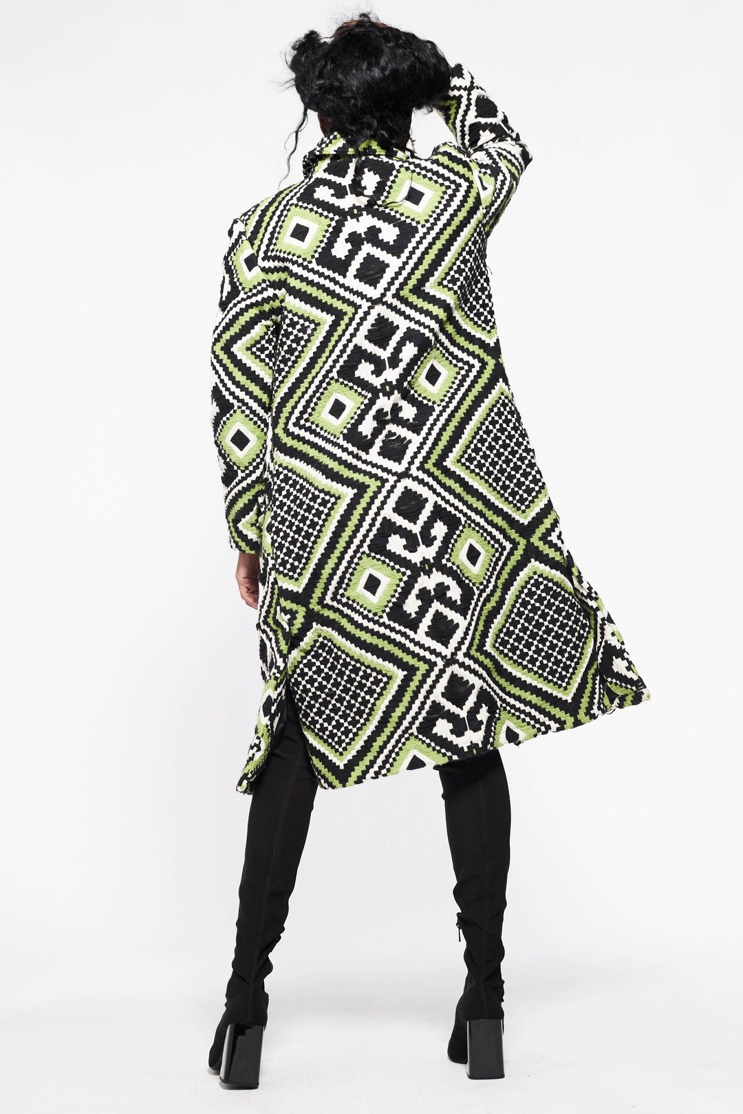 GREEN GEO Trench Jacket