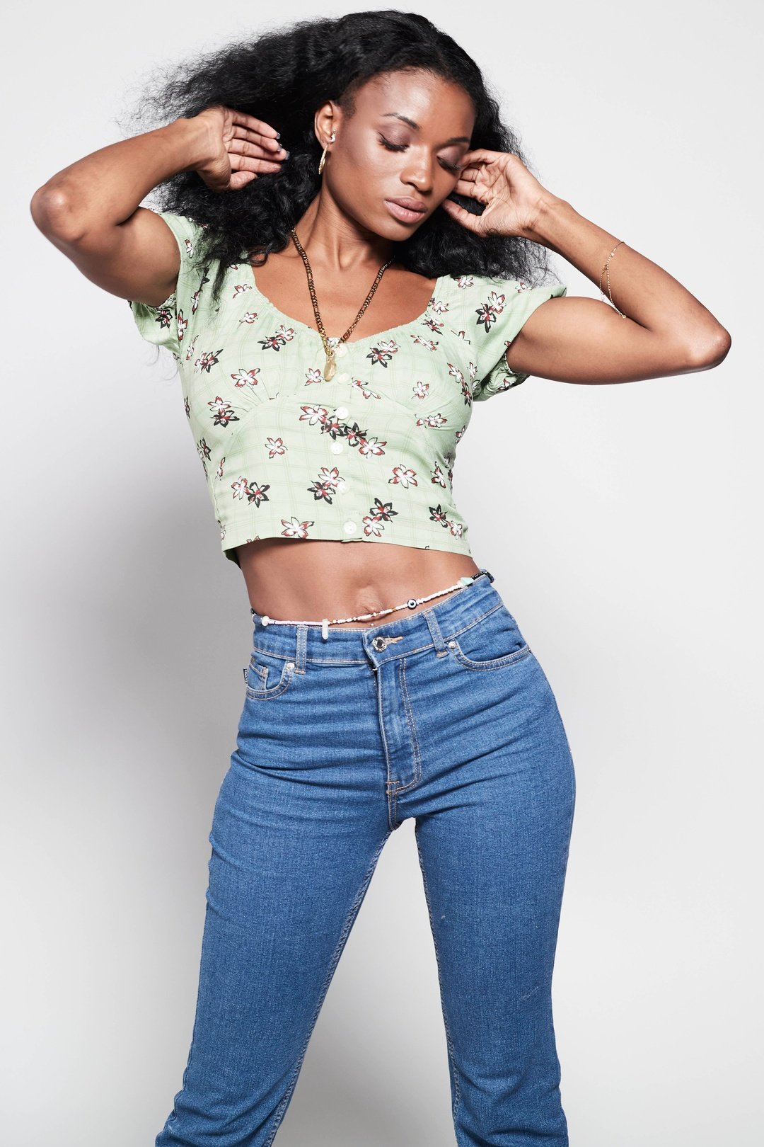 PAMMY Green Floral Blouse