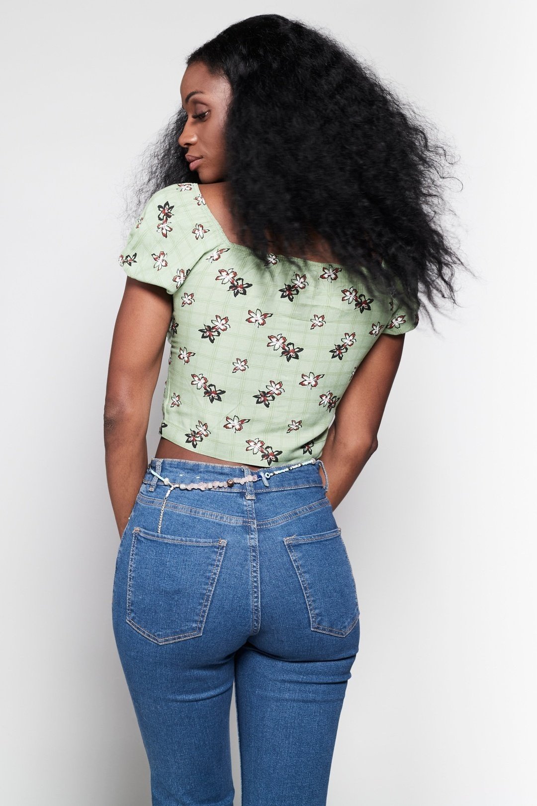 PAMMY Green Floral Blouse