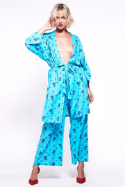 FORTY WINKS Blue Floral Kimono Twinset