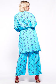 FORTY WINKS Blue Floral Kimono Twinset