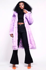 BUFFY Faux Fur Coat - Lilac Lush