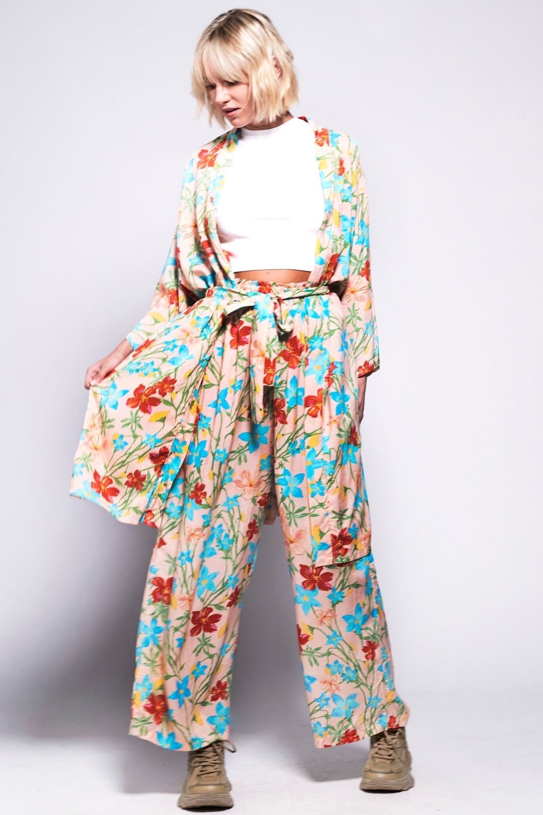 FORTY WINKS Tropical Peach Kimono Twinset