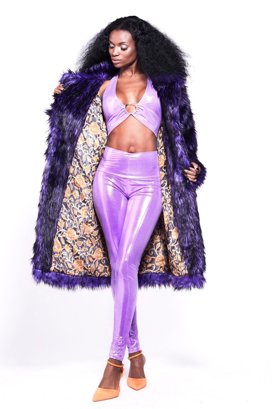 BUFFY Faux Fur Coat - Purple Rain