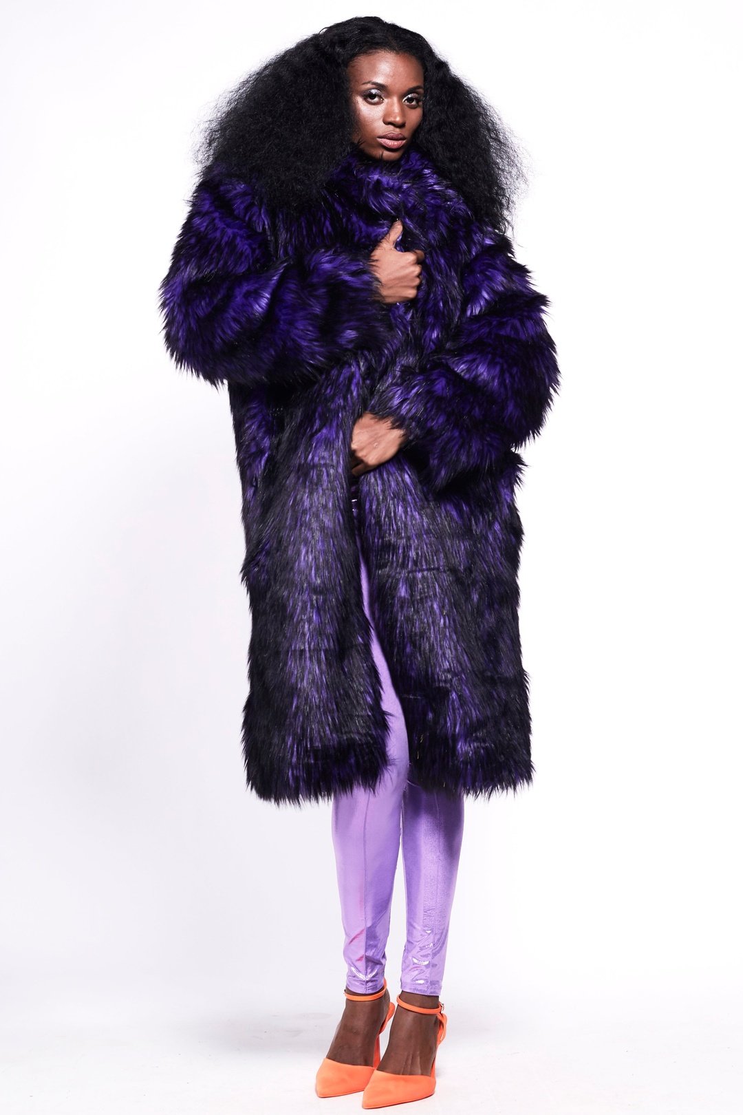 BUFFY Faux Fur Coat - Purple Rain