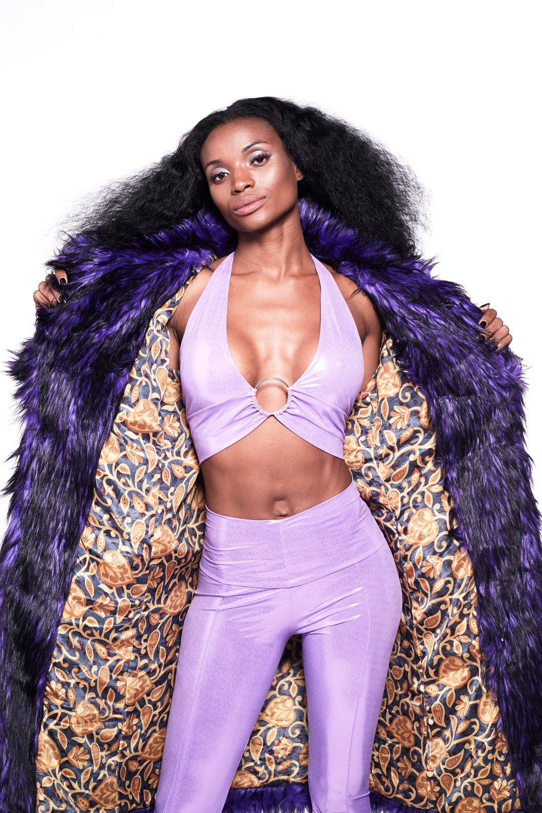 BUFFY Faux Fur Coat - Purple Rain