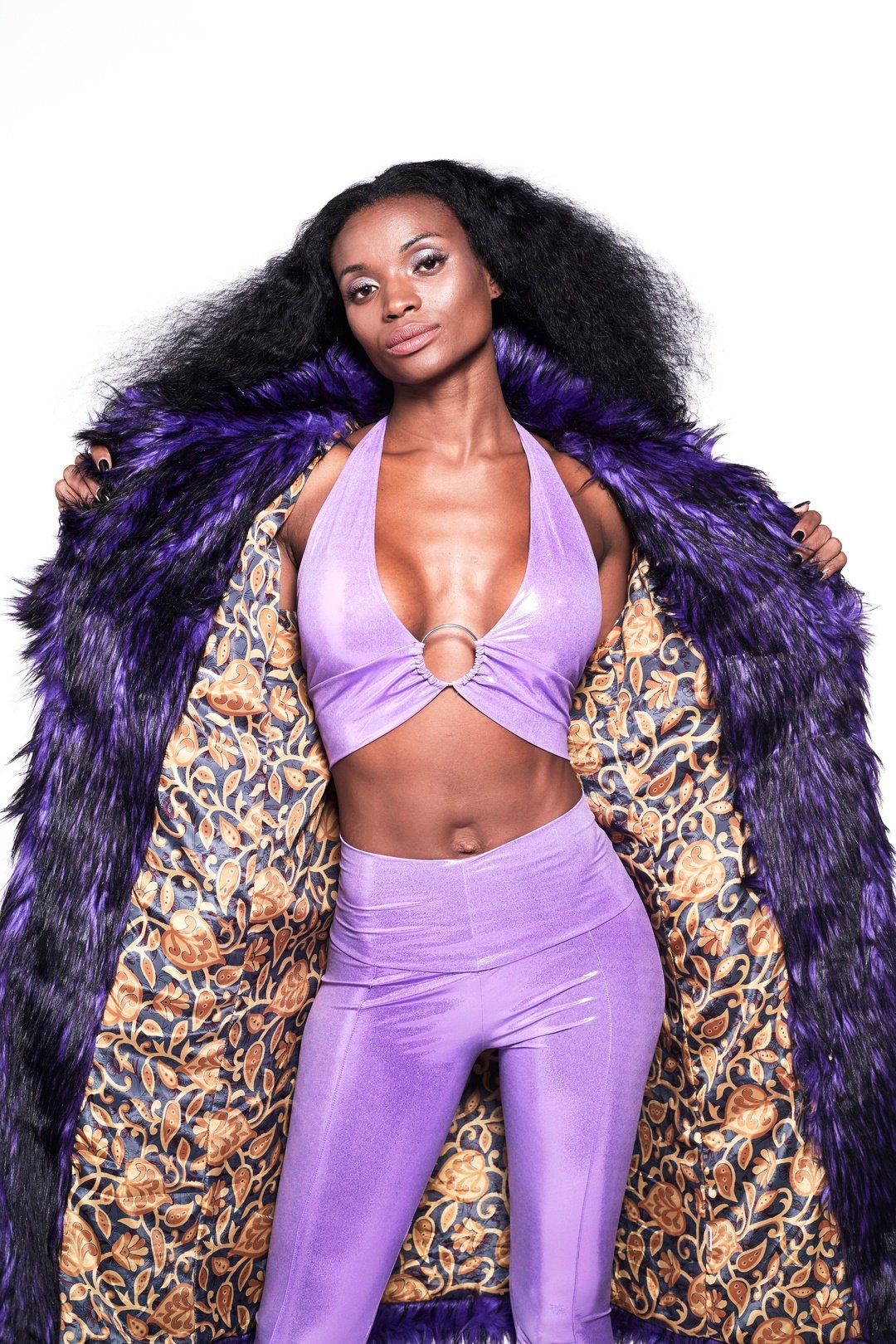 BUFFY Faux Fur Coat - Purple Rain