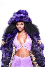 BUFFY Faux Fur Coat - Purple Rain