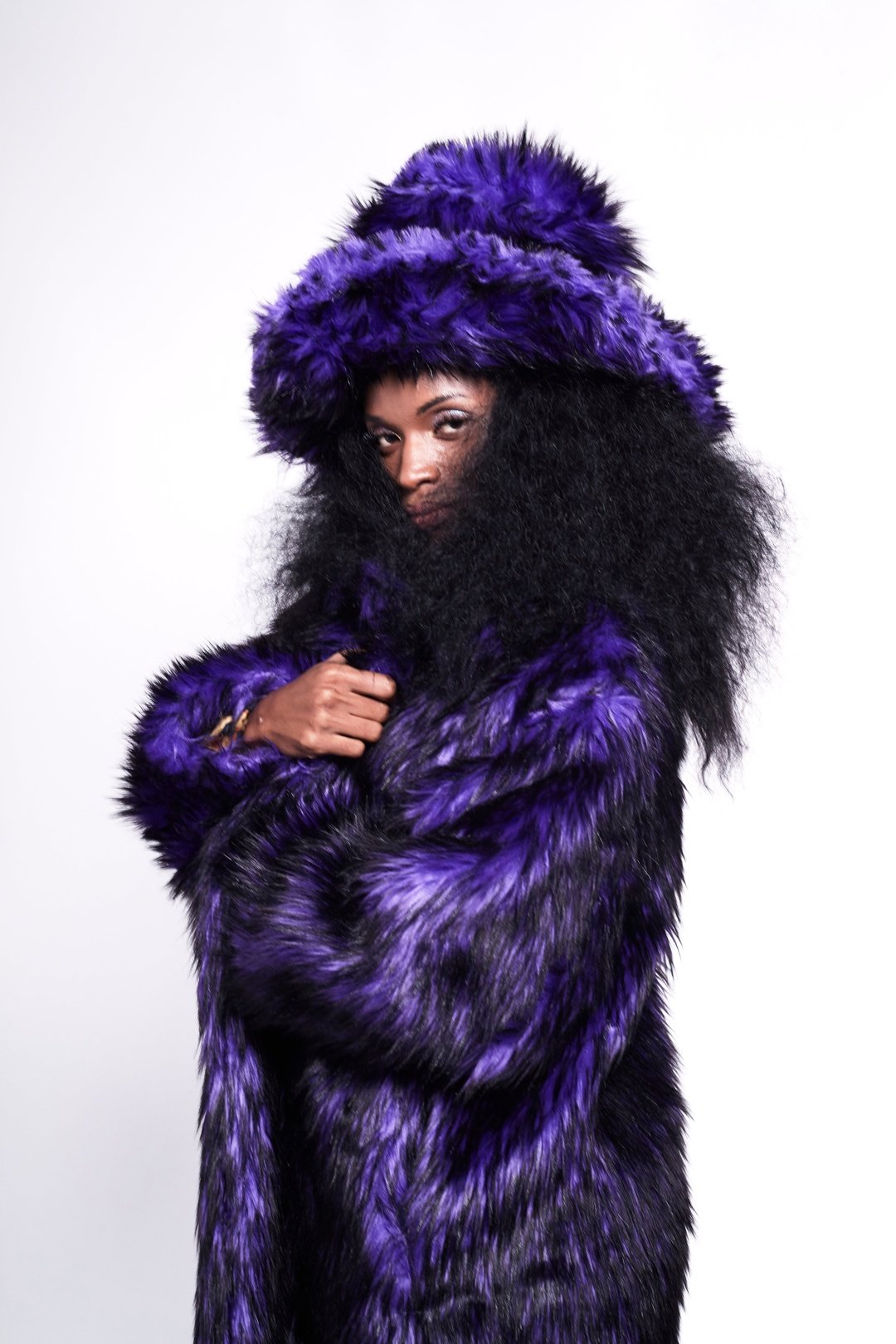 Fur coat in rain sale