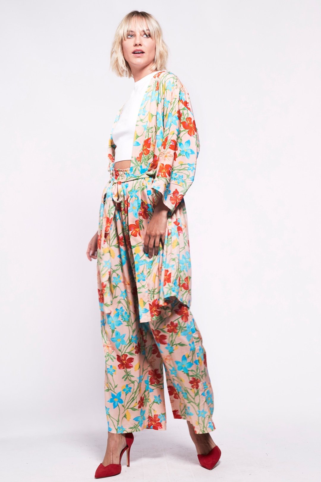 FORTY WINKS Tropical Peach Kimono Twinset