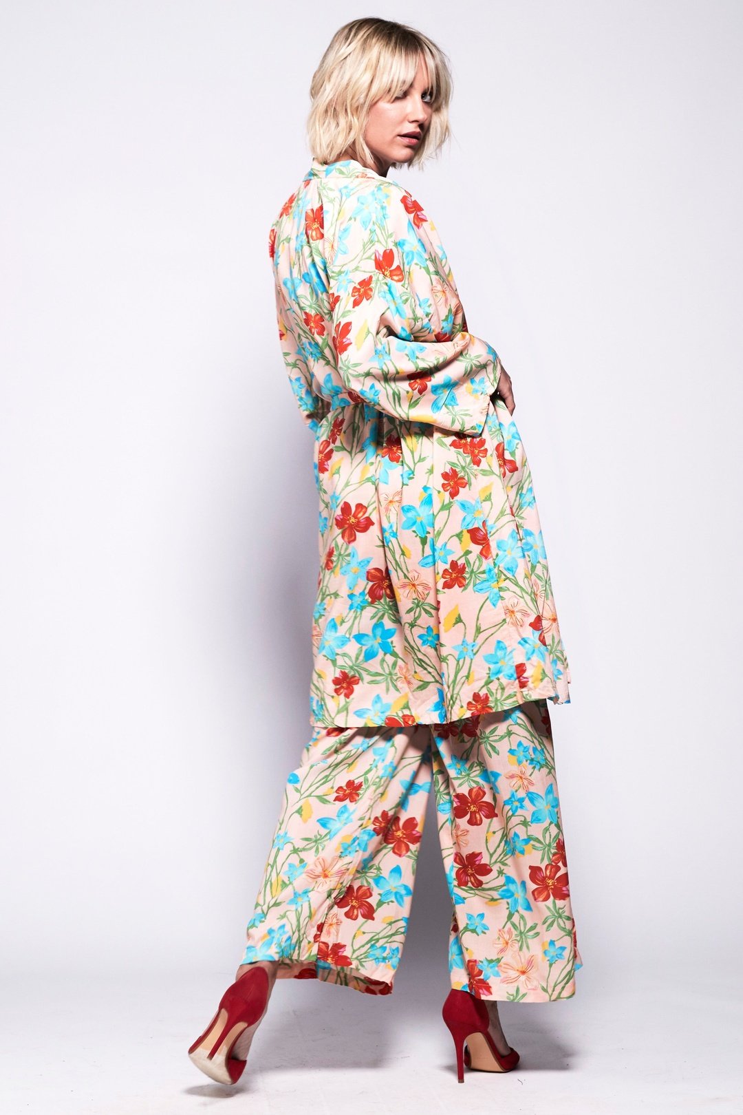 FORTY WINKS Tropical Peach Kimono Twinset