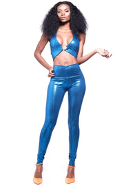 AGNETHA Petrol Blue Disco Pants