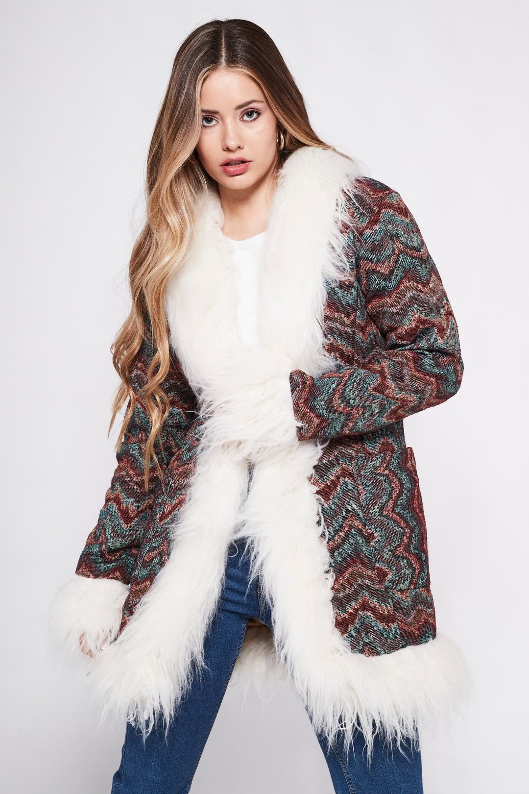 BONNIE Afghan Coat in Desert Rose