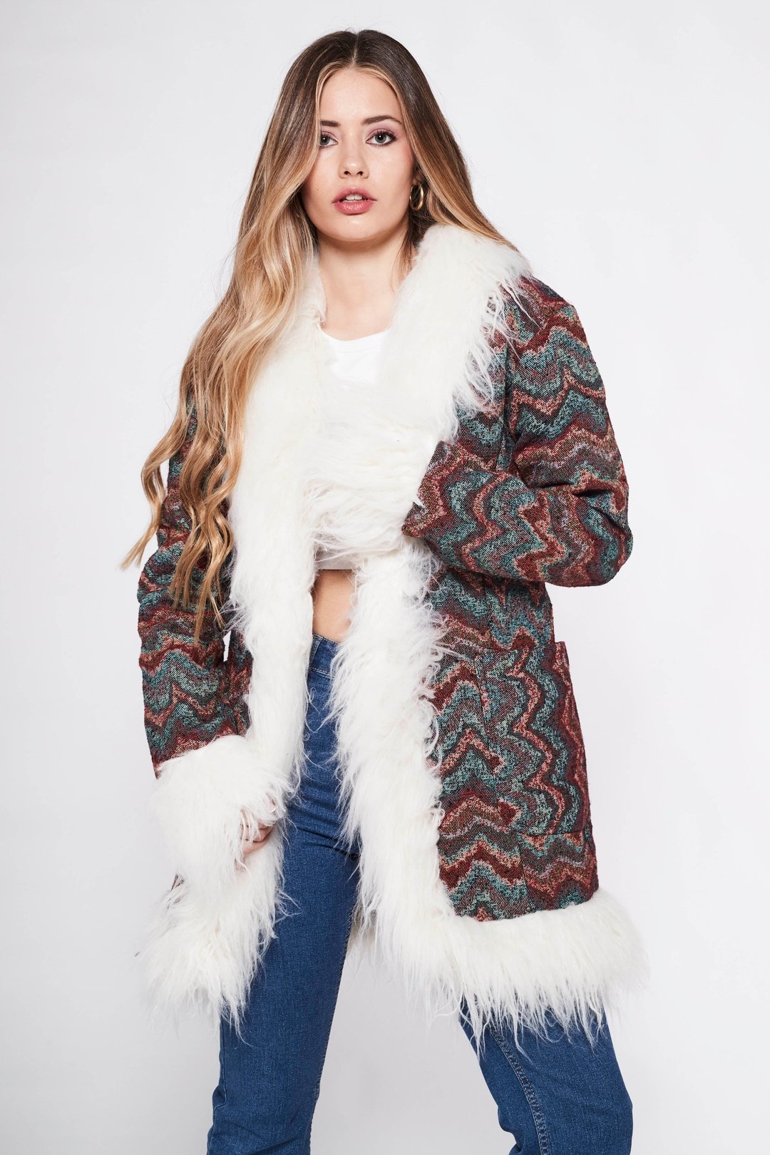 BONNIE Afghan Coat in Desert Rose