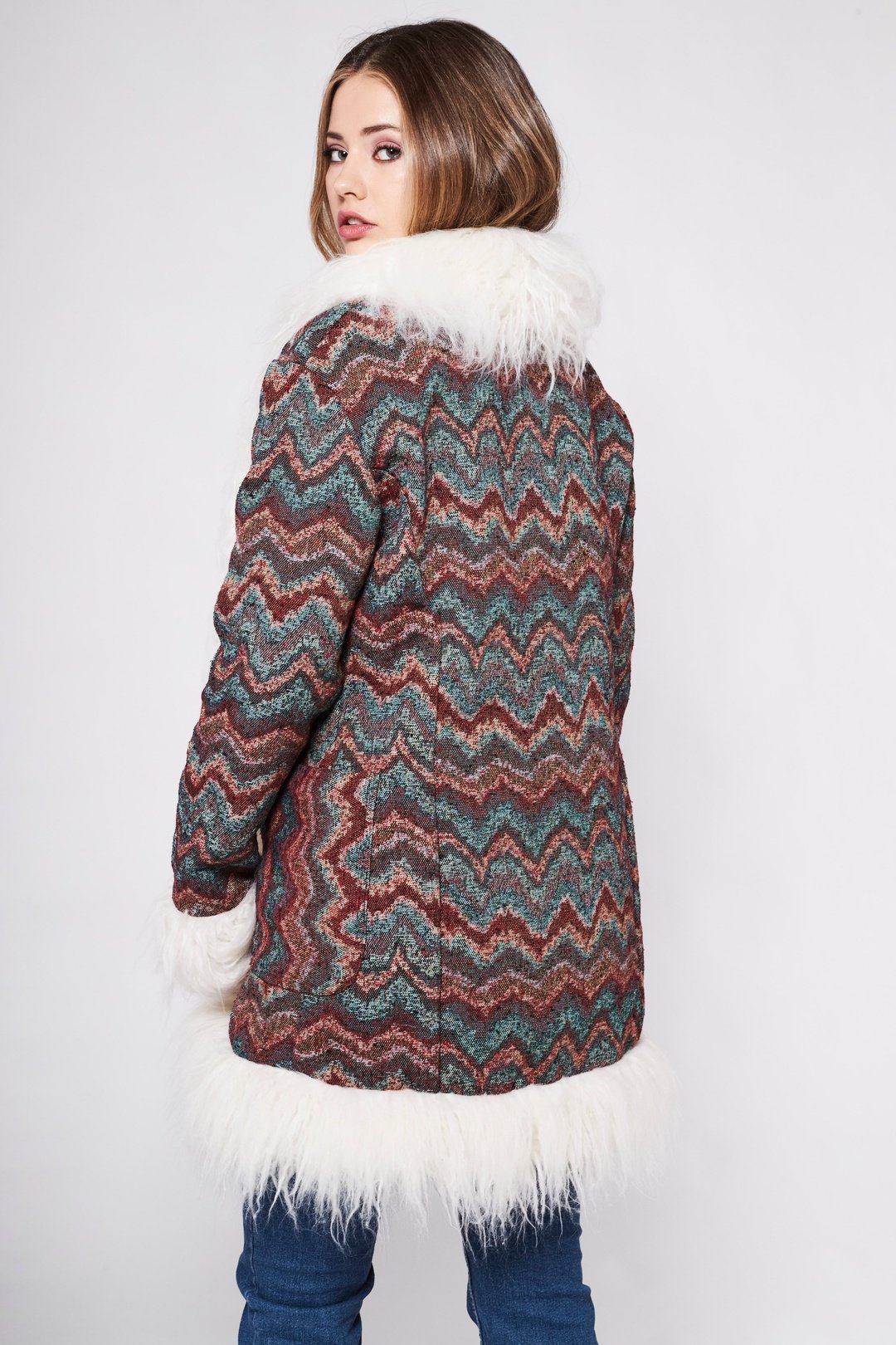 BONNIE Afghan Coat in Desert Rose
