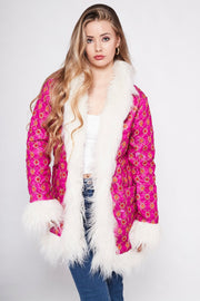 BONNIE Afghan Coat Hot Pink