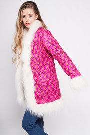 BONNIE Afghan Coat Hot Pink