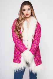 BONNIE Afghan Coat Hot Pink