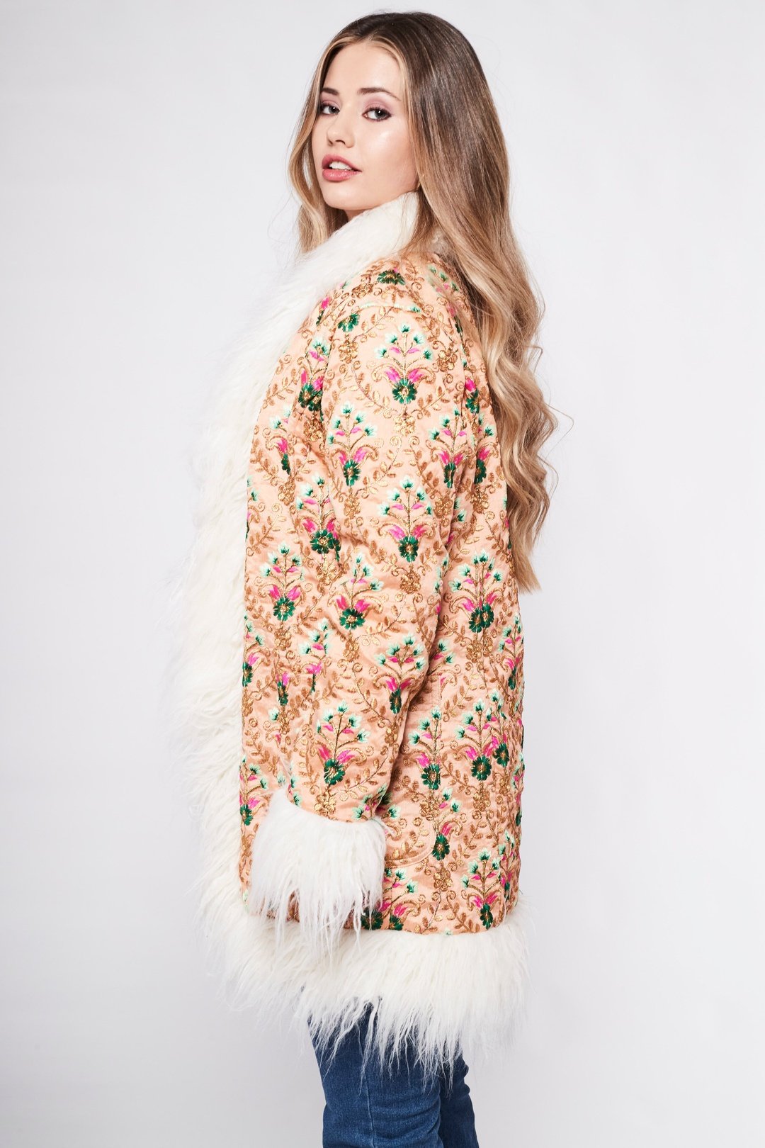 BONNIE Afghan Coat in Peach