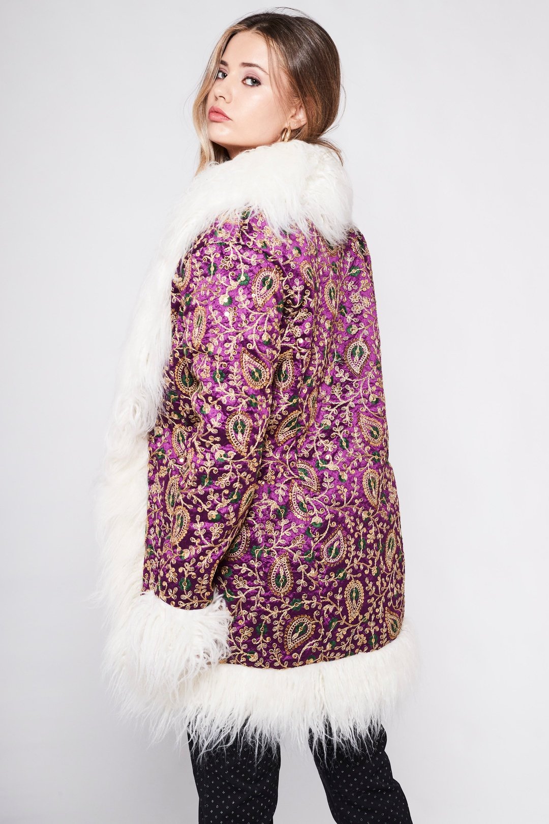 BONNIE Afghan Coat Purple
