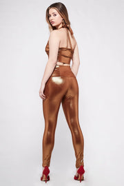 AGNETHA Golden Bronze Disco Pants