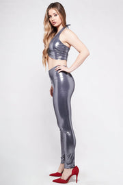 AGNETHA Mermaid Gun Metal Grey Disco Pants