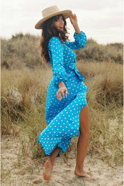 Kalani wrap dress - Blue - OOTO