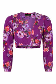 Selina Crop Purple Floral - OOTO