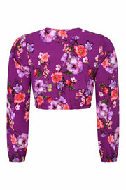Selina Crop Purple Floral - OOTO