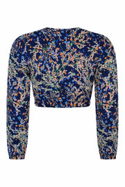 Selina Crop Blue Floral - OOTO