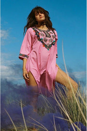 ZARAH embroidered dress - Pink - OOTO