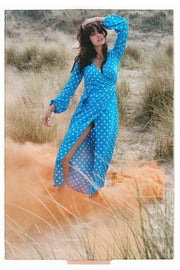 Kalani wrap dress - Blue - OOTO