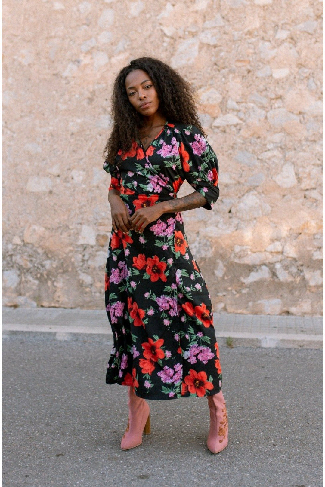 Mega scrunchie - Black Floral