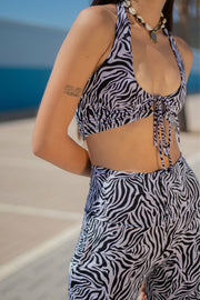 ZeZe - Zebra Print Tie Top