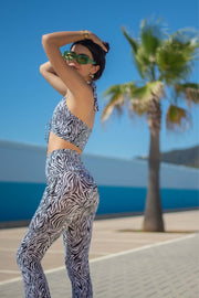 ANGIE - Zebra Print Lycra Flares