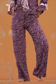 GENE Pink and Purple Straight Leg Trousers