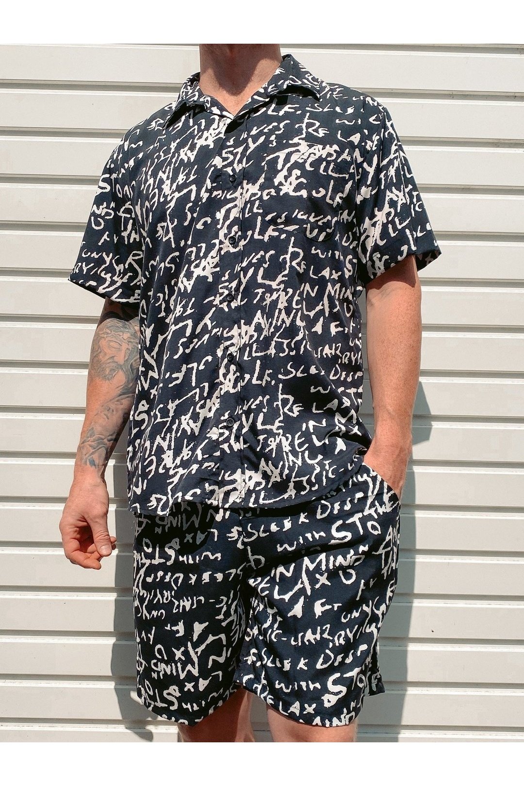 TEXT Print Mens Shorts