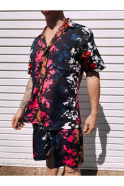 TIE DYE - Men's Multi-Coloured Short Sleeve Summer Shirt