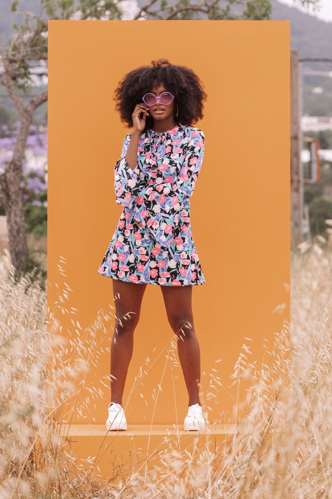 ALETA MINI DRESS - Women's Bell Sleeve 70s Floral Dress OOTO CLOTHING ALETA MINI DRESS - Women's Bell Sleeve 70s Floral Dress OOTO CLOTHING