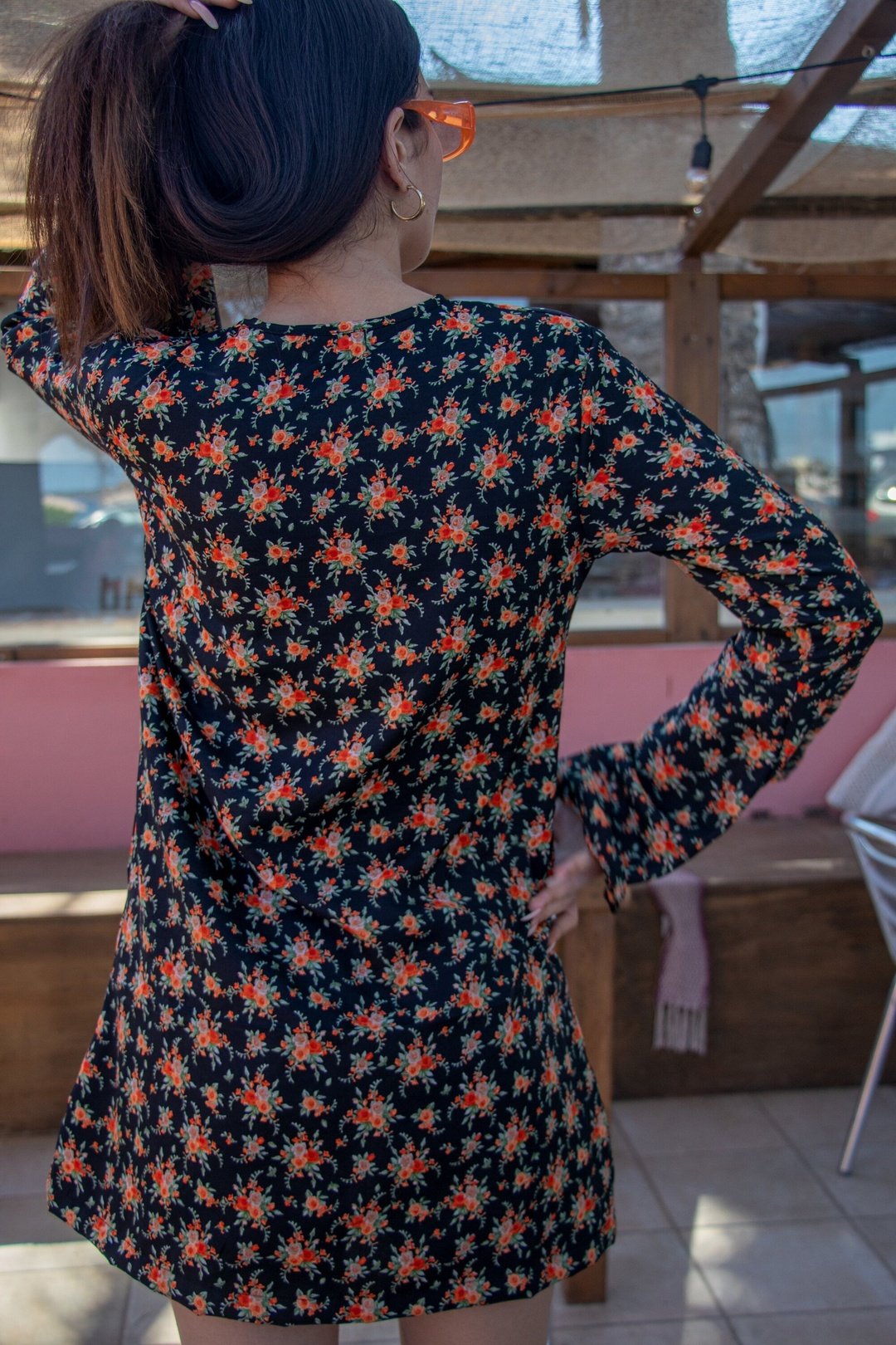 ALETA English Rose - Bell Sleeve 60's / 70s Style Mini Dress OOTO CLOTHING ALETA English Rose - Bell Sleeve 60's / 70s Style Mini Dress OOTO CLOTHING