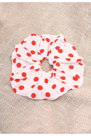Mega scrunchie - White and red polka dot